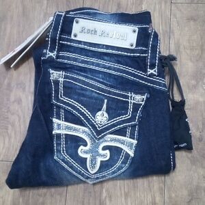 Rock Revival Women's 26 Straight Heather Embellished Shimmer NWT